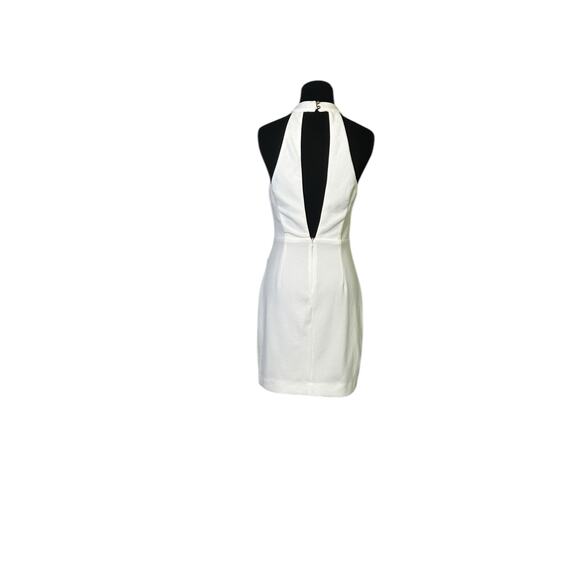 Aakaa white asymmetrical sleeveless halter party body con dress size Medium - Picture 13 of 15